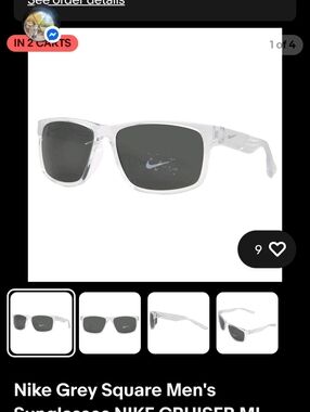 Nike Clear Frame Sunglasses with Dark Grey Lenses